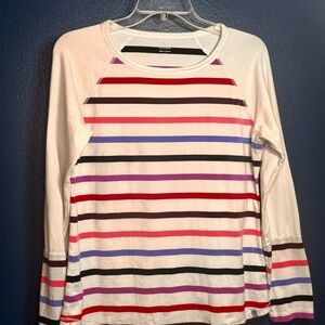 Talbots Multicolor Striped Long Sleeve Tee